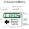 Signmission Propane Shutoff Switch (Left Arrow) With Symbol, 5 in W x Rectangle, Vinyl Decal OS-2PACK-EM-D-35-L-10414 - alternate 2